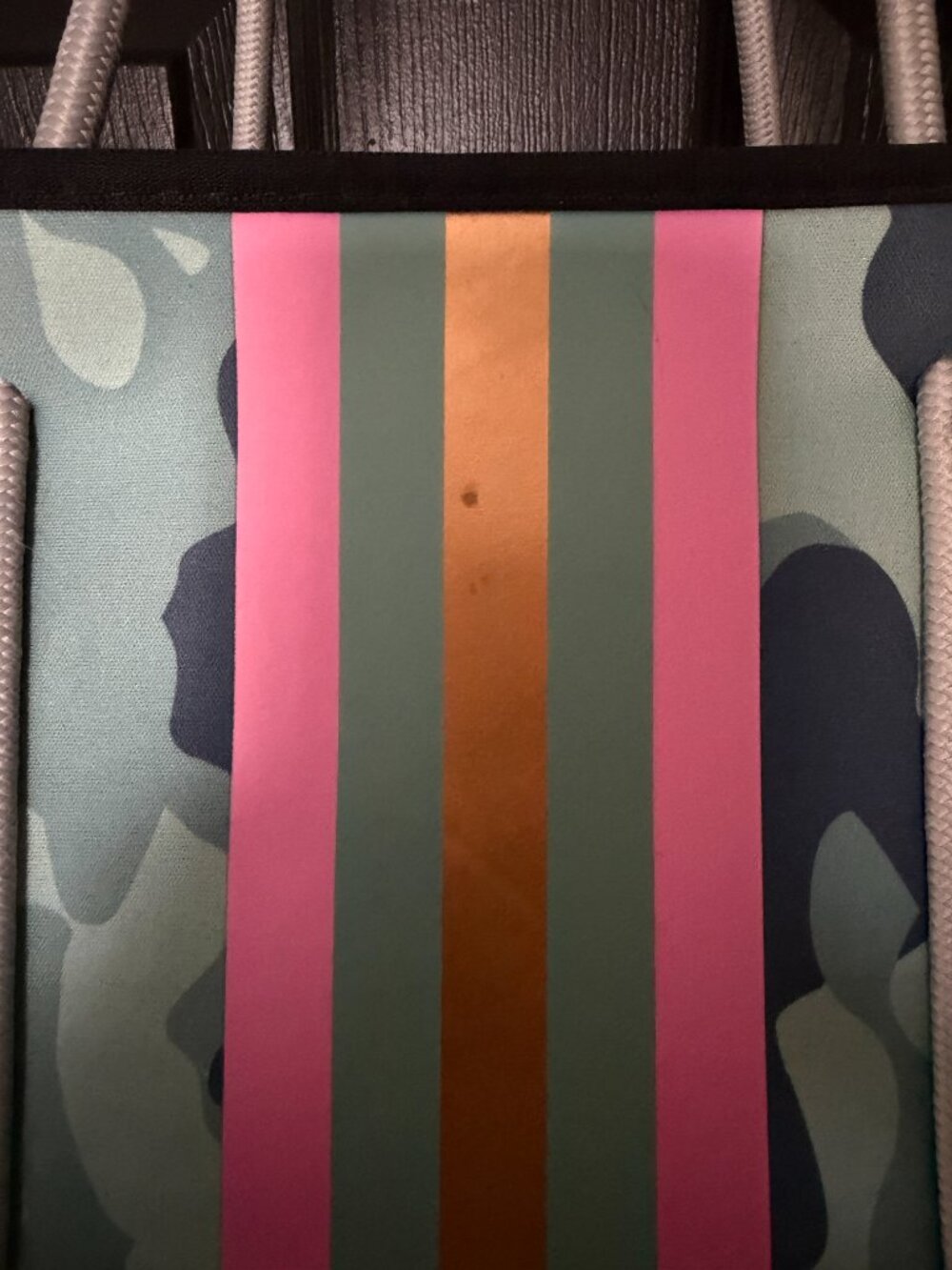Gently Used Neoprene Large Tote Blue Camo Pink Stipe - Picture 3 of 6